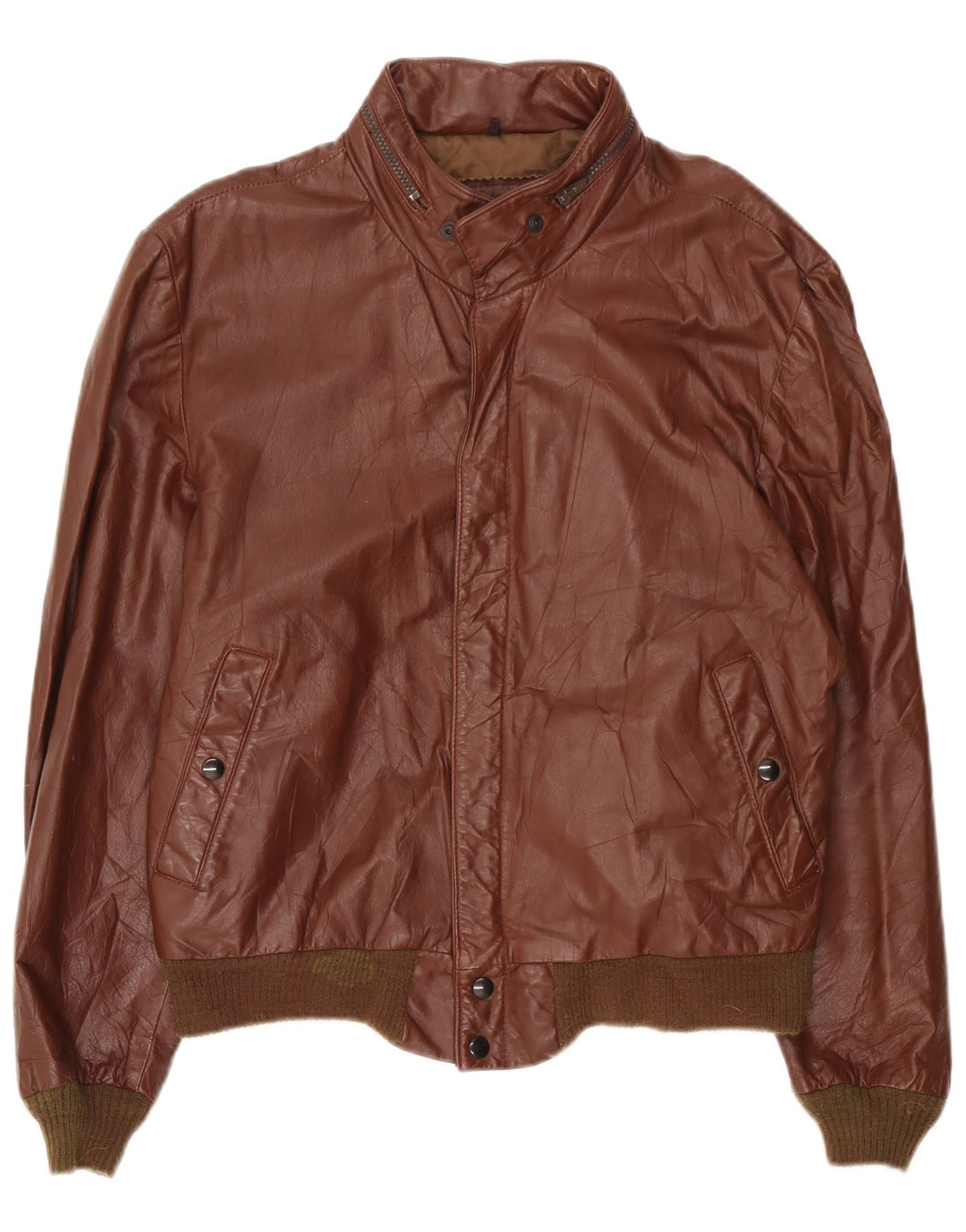 Męska kurtka skórzana z kapturem Cooper UK 42 XL, brązowa skóra