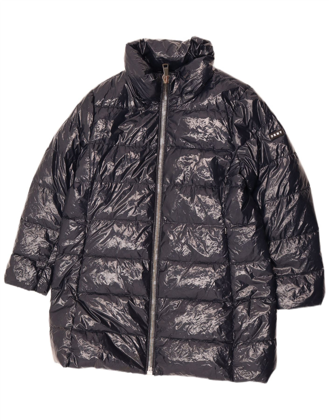 Damski płaszcz ocieplany Dkny UK 18 XL granatowy nylon
