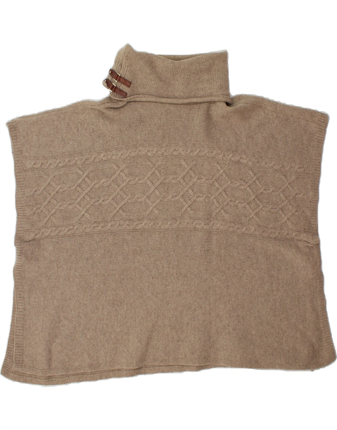 MASSIMO DUTTI Womens Oversized Roll Neck Poncho Jumper UK 10 Small Brown Vintage Massimo Dutti and Second-Hand Massimo Dutti from Messina Hembry 