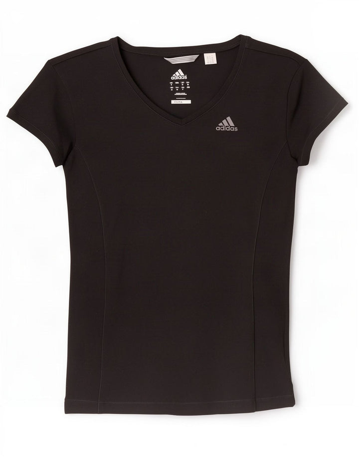Damska koszulka Adidas Climalite Top UK 8, mały, czarny poliester