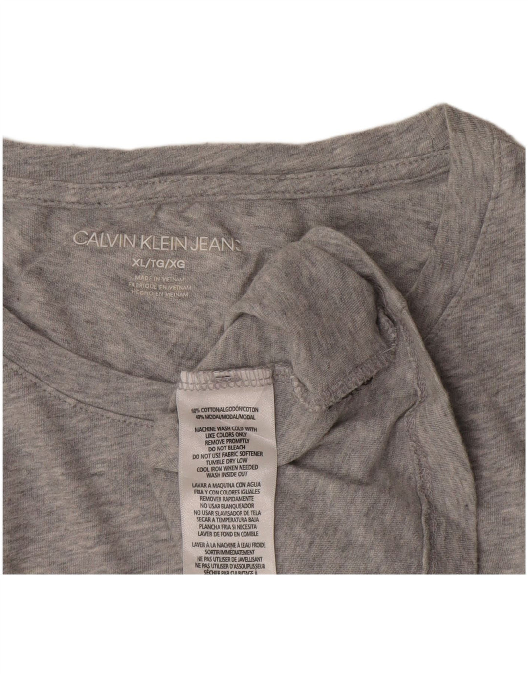 Damska koszulka z grafiką Calvin Klein Top UK 18 XL, szara bawełna