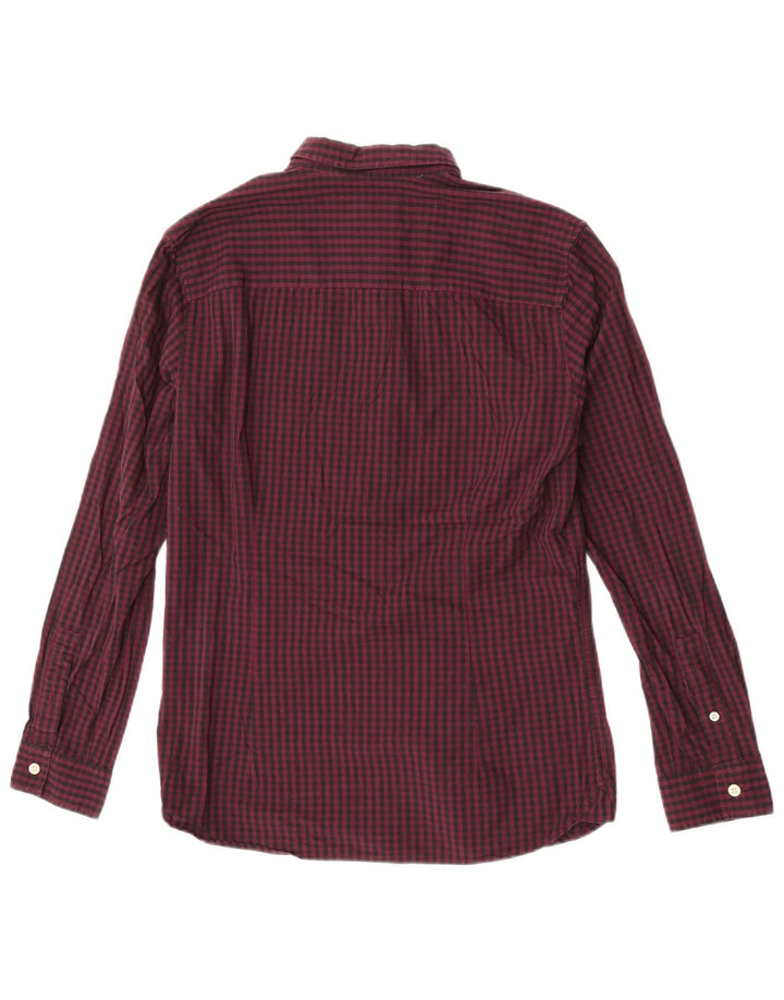 Koszula męska Lyle & Scott o dopasowanym kroju, średnia, bordowa bawełna w kratkę