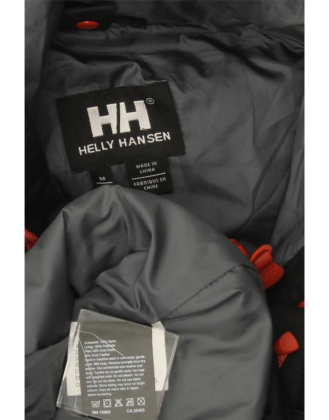 HELLY HANSEN Męska ocieplana kurtka z kapturem UK 38 Średni czarny nylon