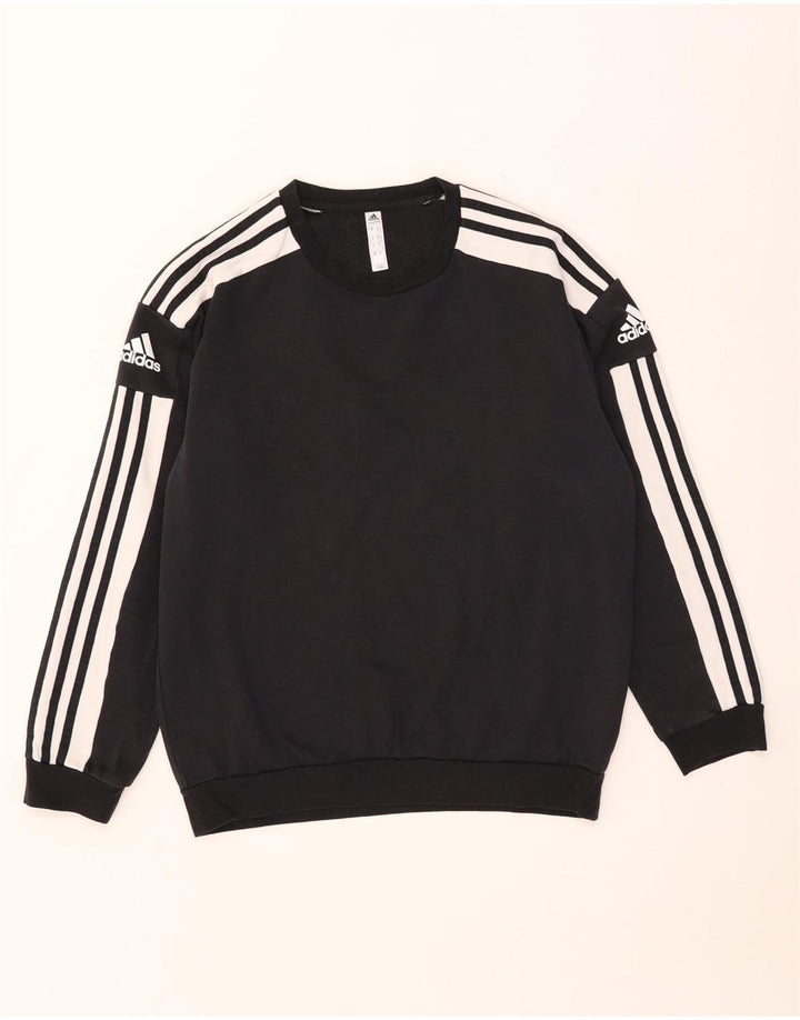 Męska bluza Adidas z grafiką, średnia czarna, bawełniana z blokami kolorów