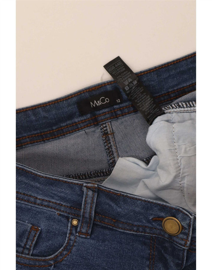 Damskie jeansy M&Co Slim UK 12 Medium W34 L28 Niebieskie bawełniane