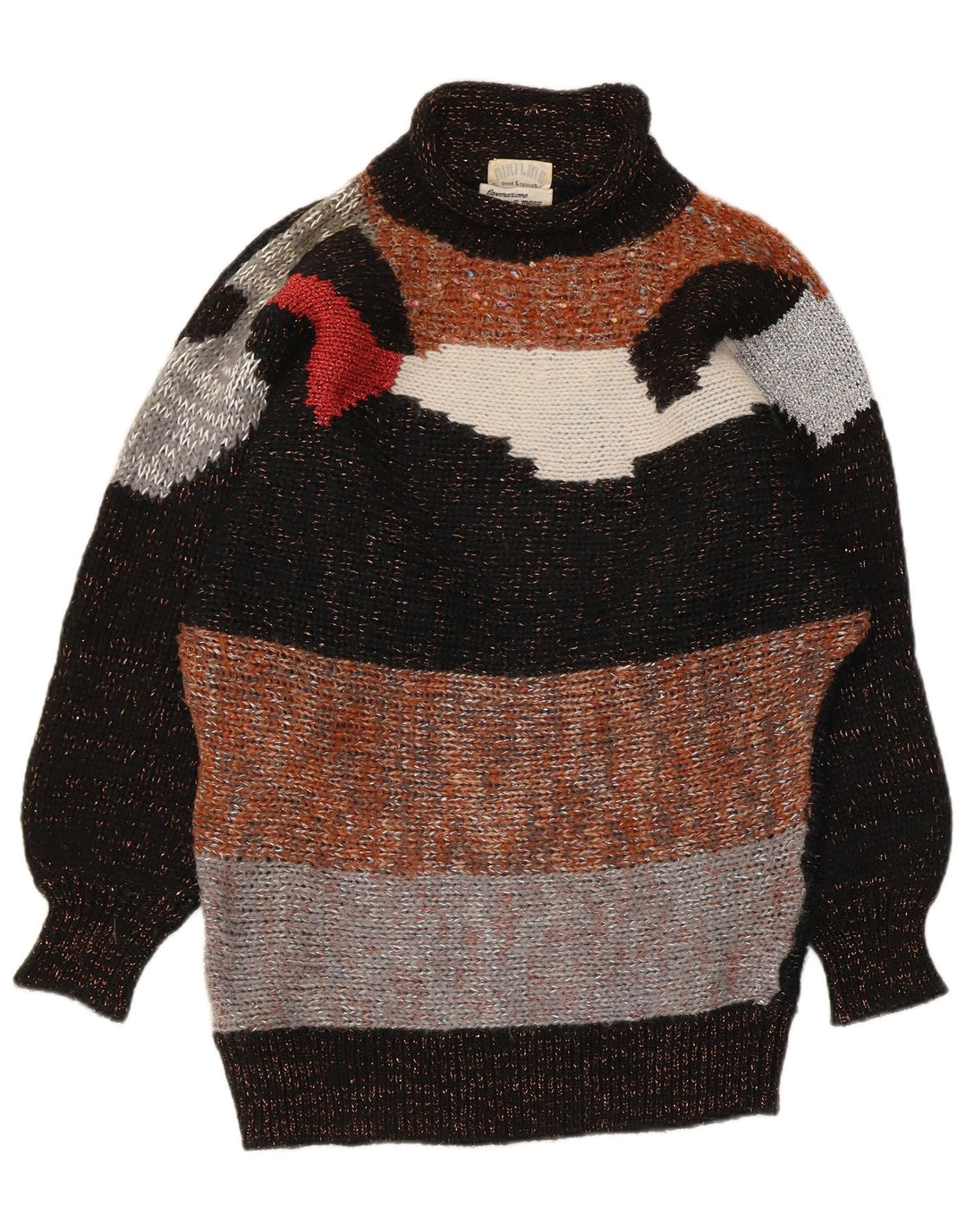 Damski sweter z golfem Niki Line UK 16, duży, wielokolorowy