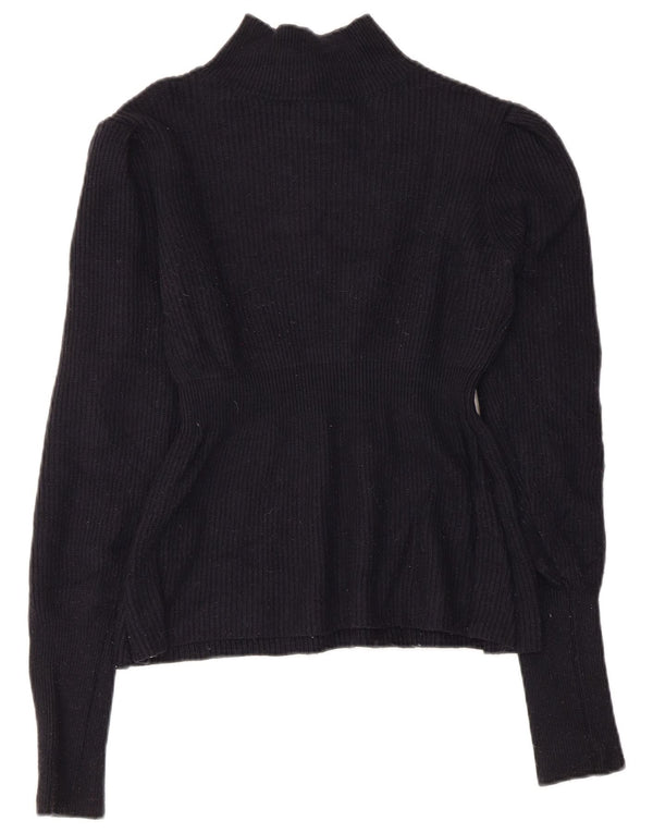 Topshop damski sweter z golfem UK 12, średni granatowy nylon