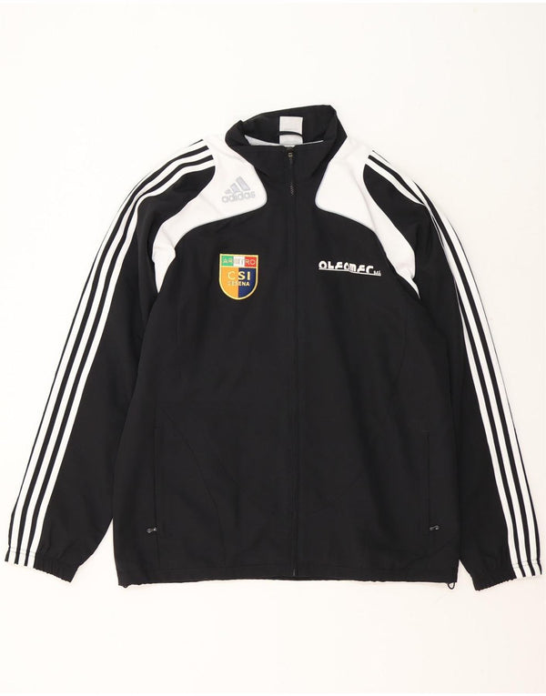 Męska kurtka dresowa Adidas Graphic UK 42/44, duża czarna, z blokami kolorów