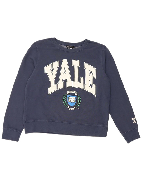 Damska bluza z grafiką Zara Yale University, UK 16, duża, granatowa
