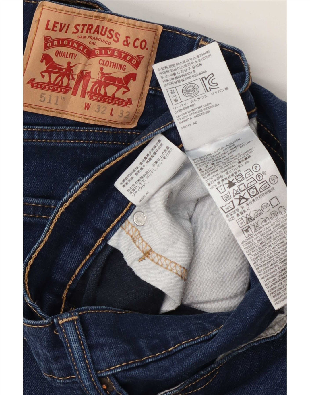 Męskie jeansy Levi's 511 Slim W32 L32 Niebieska bawełna