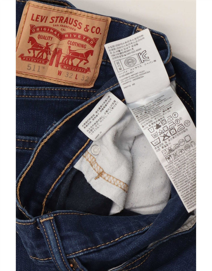 Męskie jeansy Levi's 511 Slim W32 L32 Niebieska bawełna