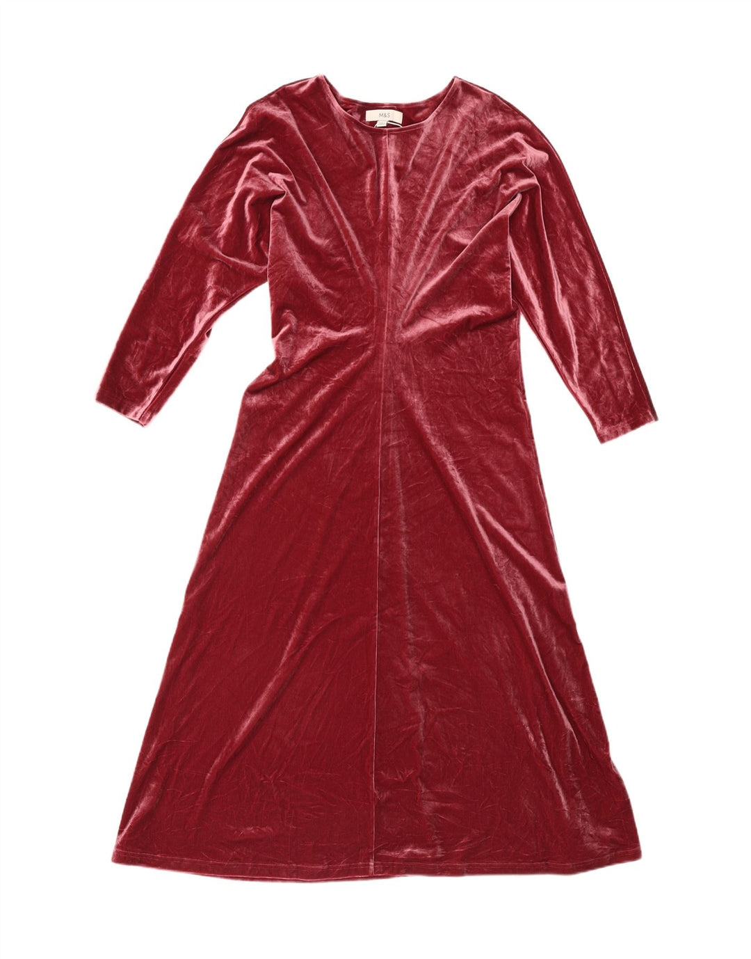 Marks & Spencer Damska sukienka maxi z rękawem 3/4, UK 14, średni burgund