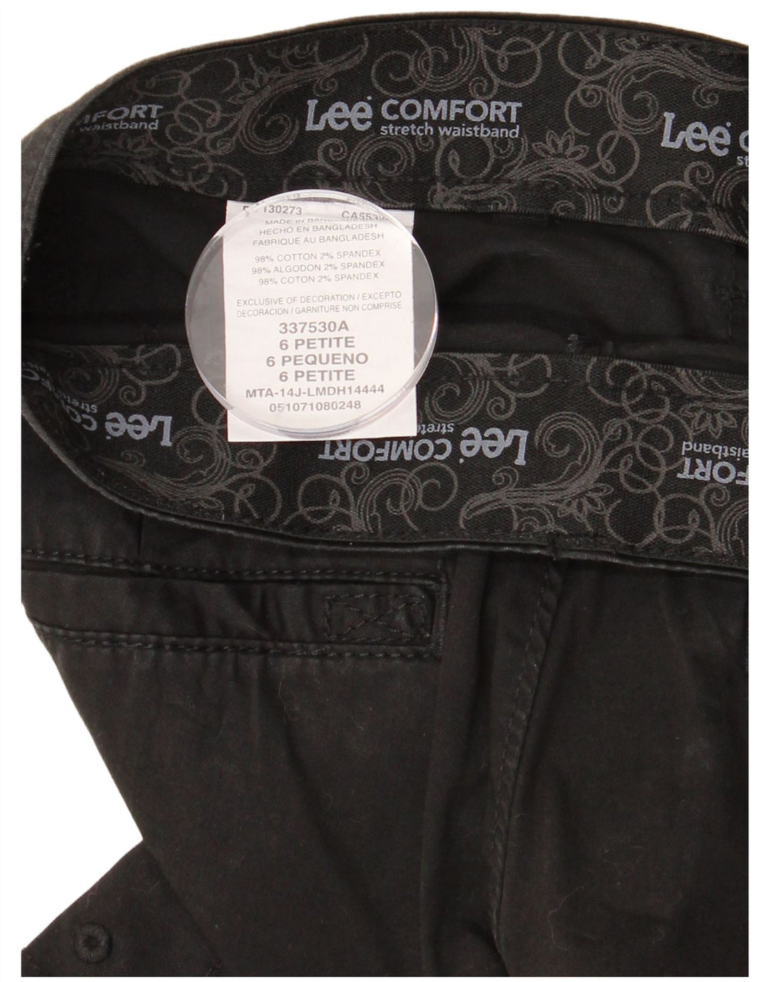 Damskie bermudy LEE Cargo US 6 Medium W30, czarna bawełna