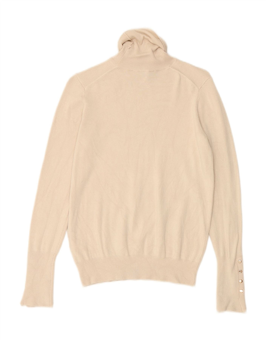 ZARA Womens Roll Neck Jumper Sweater UK 12 Medium Beige Viscose Vintage Zara and Second-Hand Zara from Messina Hembry 