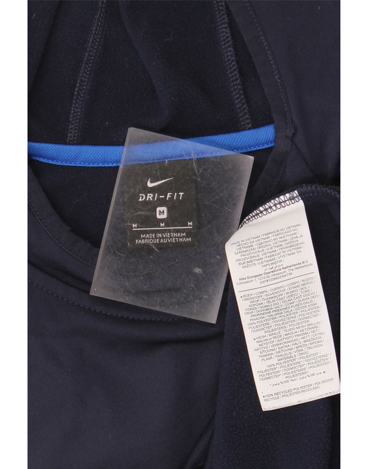 Męski sweter z kapturem NIKE Dri Fit, średni granatowy poliester w blokach kolorów