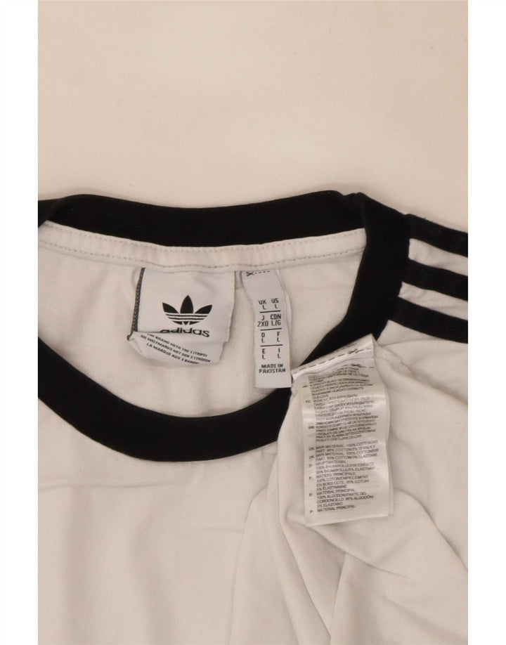 Męska koszulka Adidas z długim rękawem, duża, biała, bawełniana