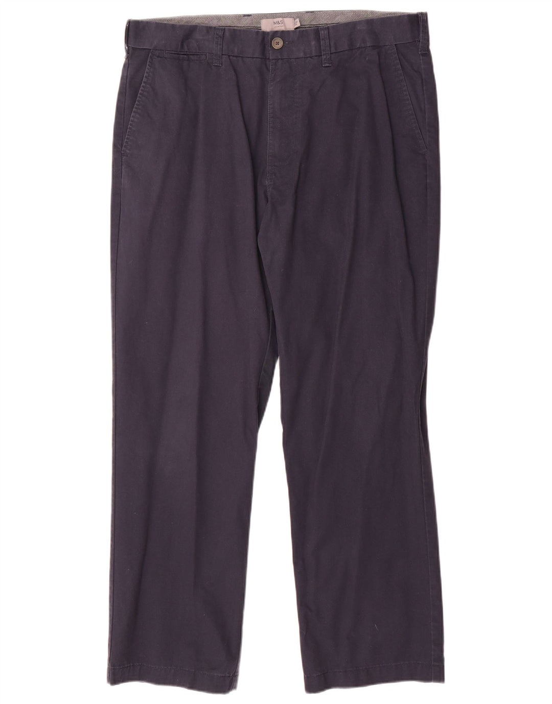 Męskie spodnie typu chino Regular Marks & Spencer W36 L29 Granatowa bawełna