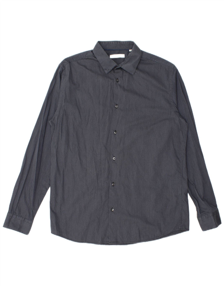 Koszula męska Jack & Jones, rozmiar 42, duża, szara, bawełniana w prążki