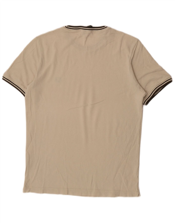 T-shirt męski Fred Perry Top, mały, beżowy, bawełniany