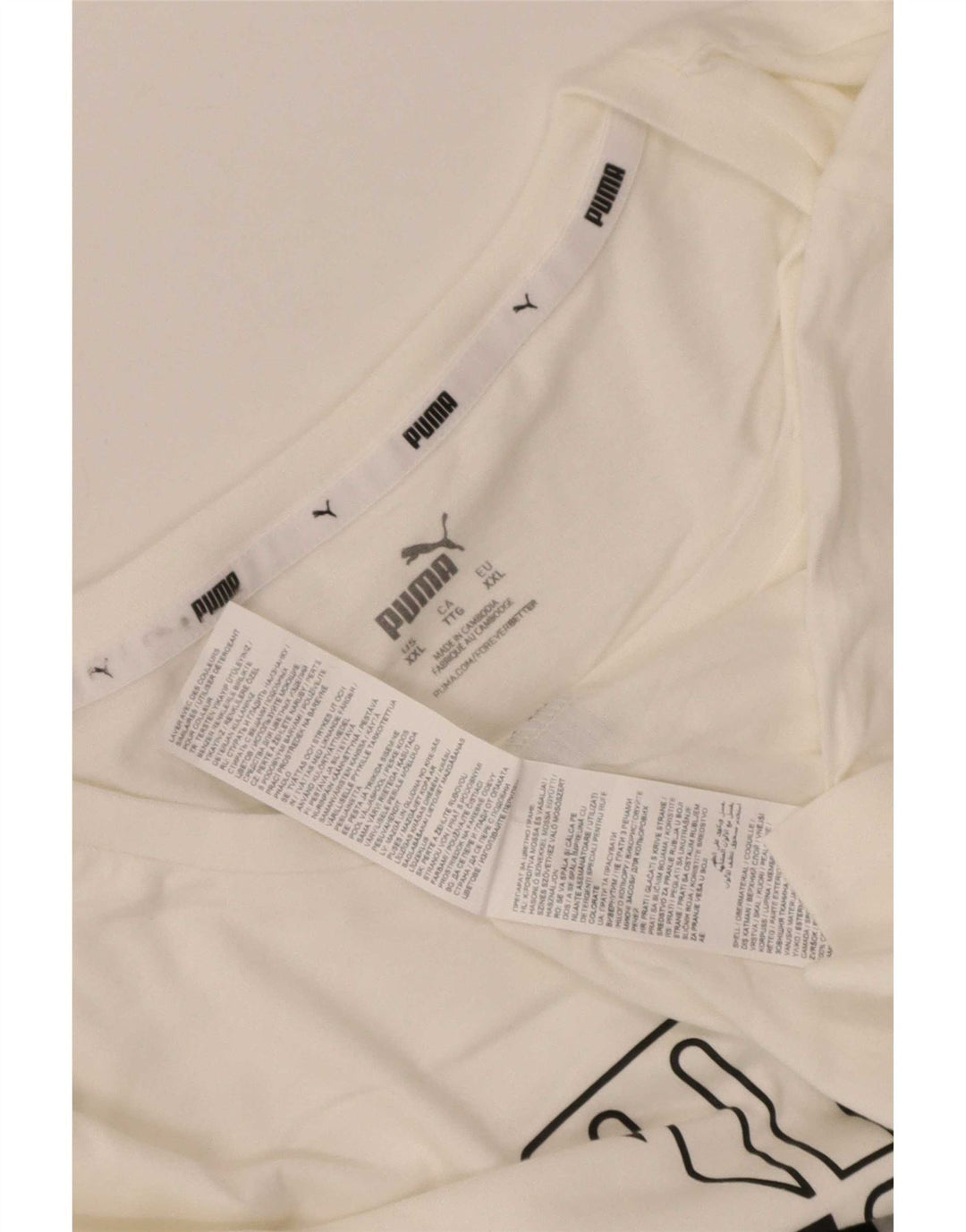 Męska koszulka z grafiką Puma Top 2XL Biała bawełna