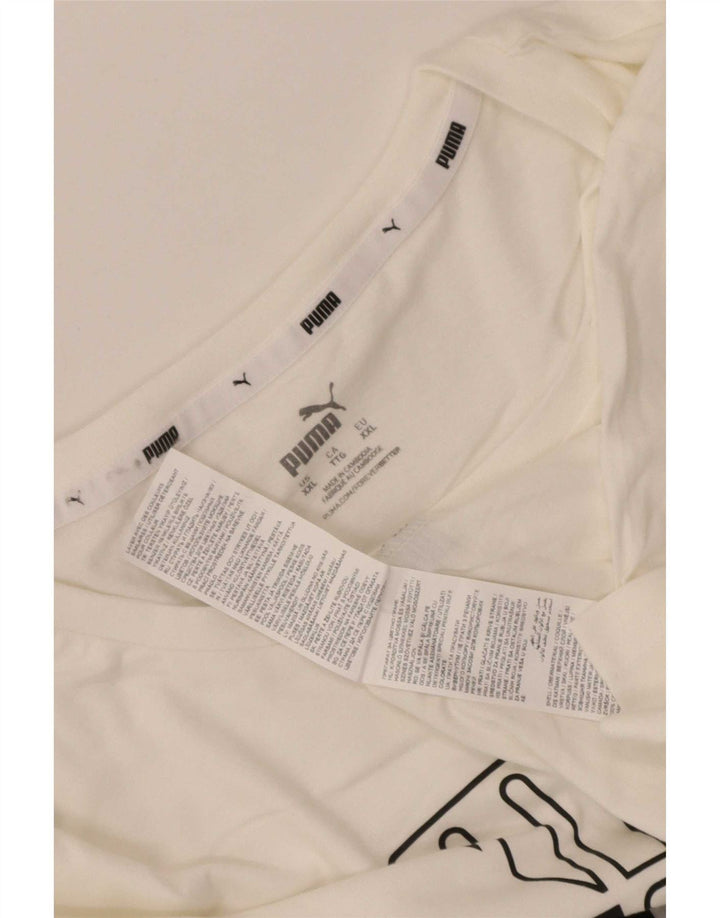 Męska koszulka z grafiką Puma Top 2XL Biała bawełna