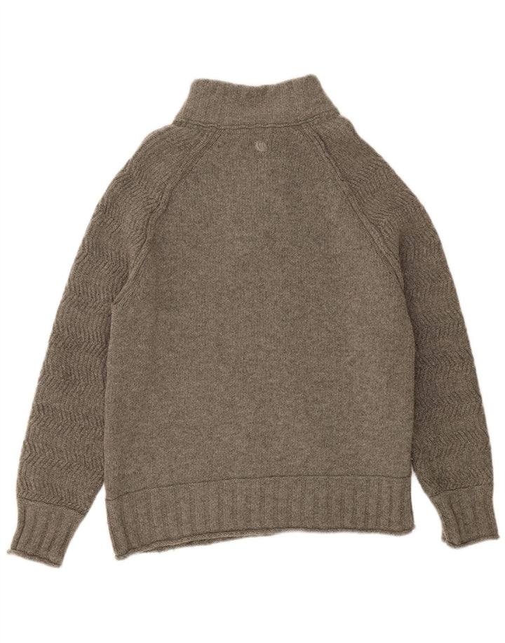 Męski sweter zapinany na guziki FAT FACE 2XL, szara wełna w jodełkę