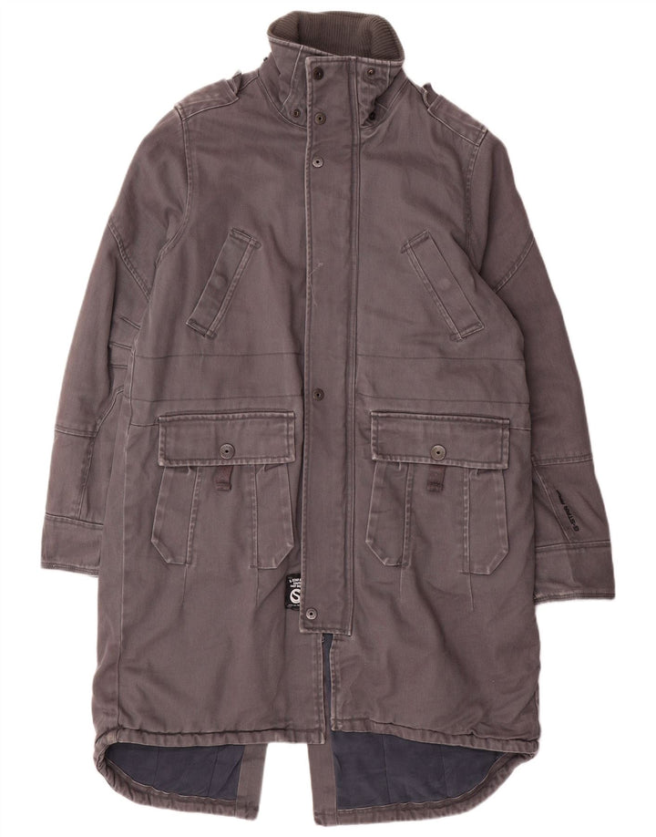 G-STAR Męska kurtka parka 3301 Graphic UK 38 Średnioszara bawełna