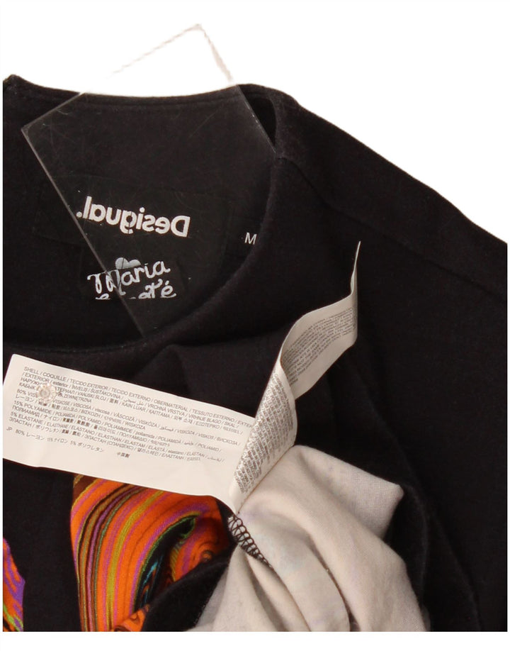 Damska sukienka płaszczowa Desigual z abstrakcyjnym wzorem UK 12, średnia czarna