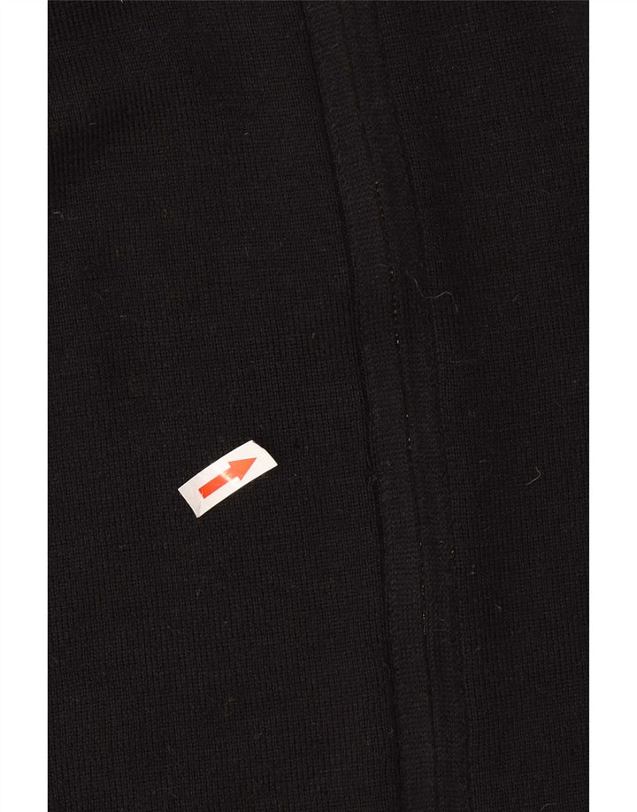 Lacoste Męski sweter rozpinany o klasycznym kroju, rozmiar 5, duży, czarny, wełniany