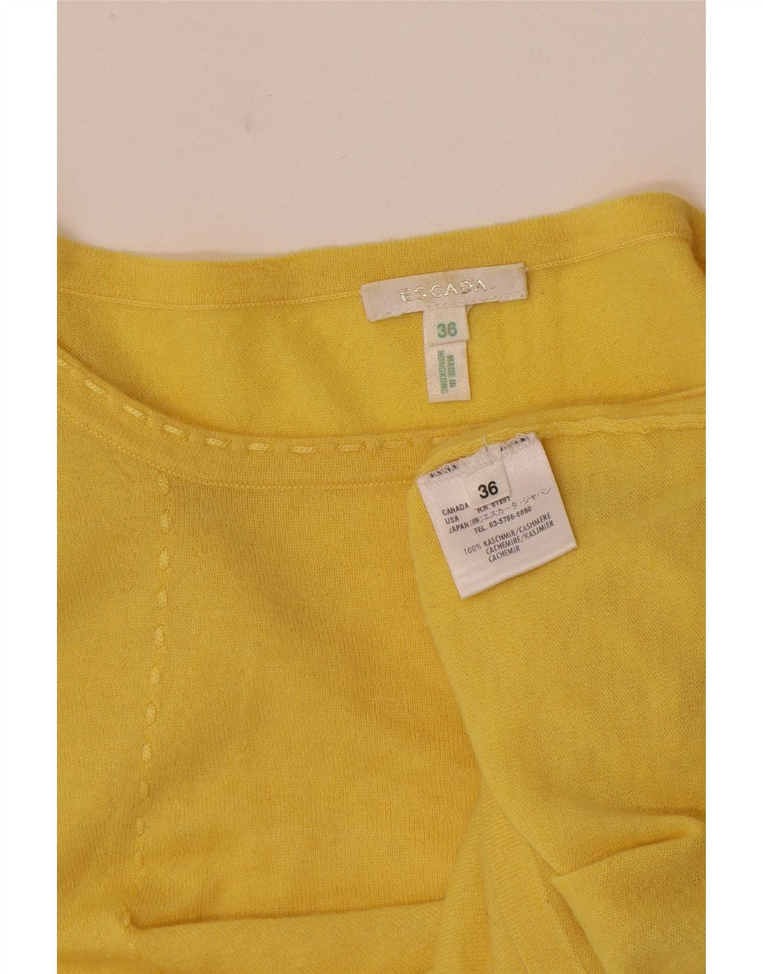 T-shirt damski Escada Top EU 36, mały, żółty kaszmir