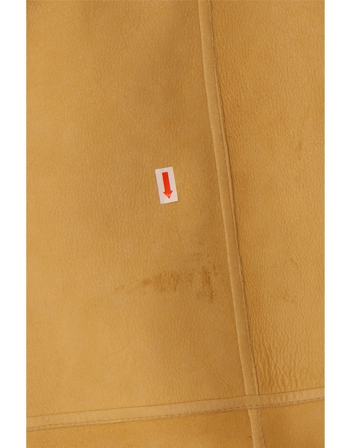 Vintage damski płaszcz oversize z podwójnymi piersiami IT 44, średni żółty
