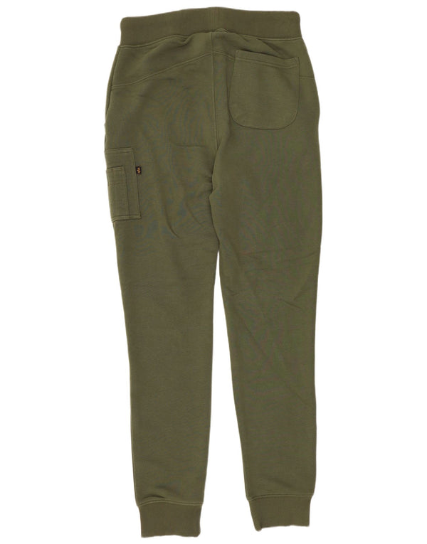 Alpha Industries Mens Cargo Tracksuit Trousers Joggers Small Green Cotton
