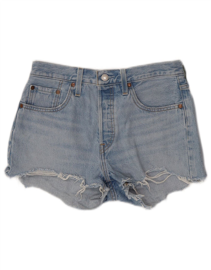 Damskie spodenki jeansowe LEVI'S 501 z wysokim stanem W27, małe, niebieskie, bawełniane