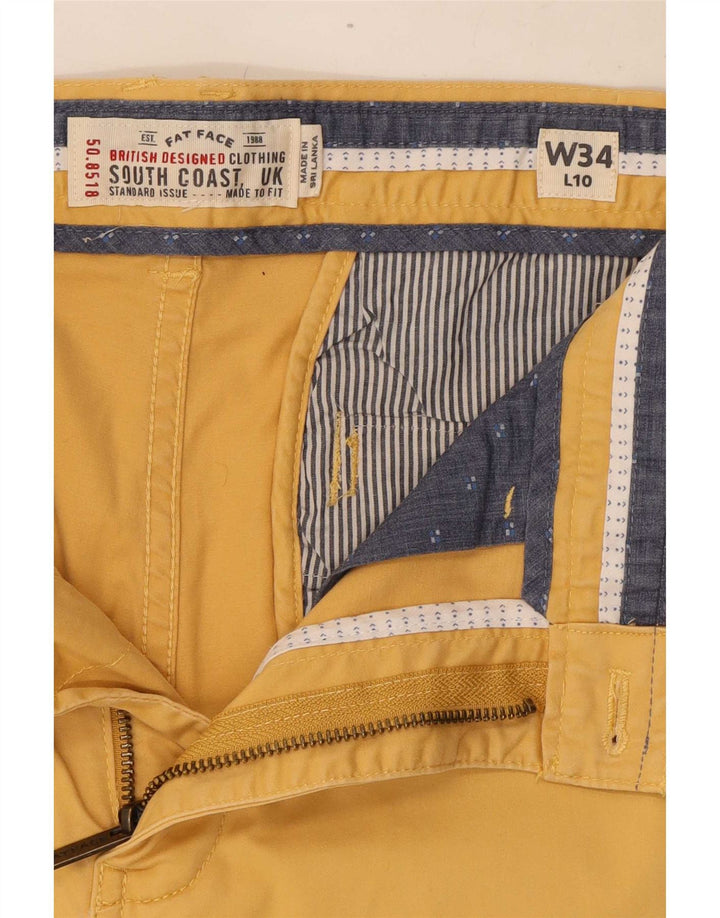 Męskie spodenki Chino Fat Face W34, duże, żółte, bawełniane