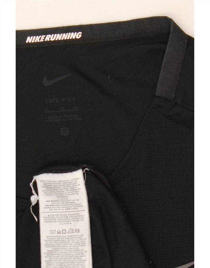 Męski T-shirt NIKE Dri Fit, XL, czarny, poliester