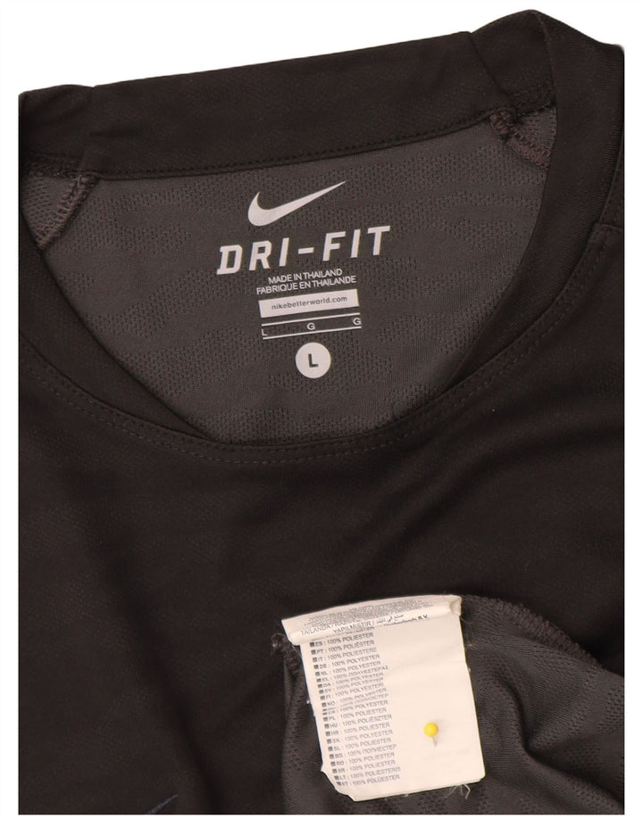 Męski T-shirt Nike Dri Fit, duży, czarny, poliestrowy