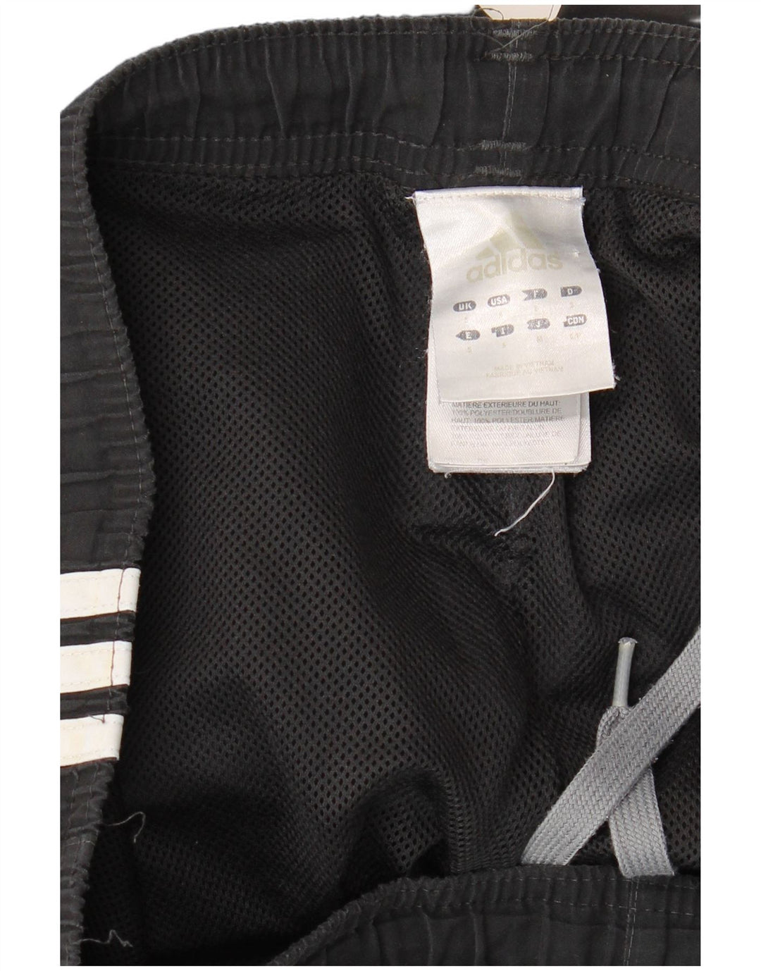 Męskie spodnie dresowe ADIDAS, małe, czarne, poliestrowe