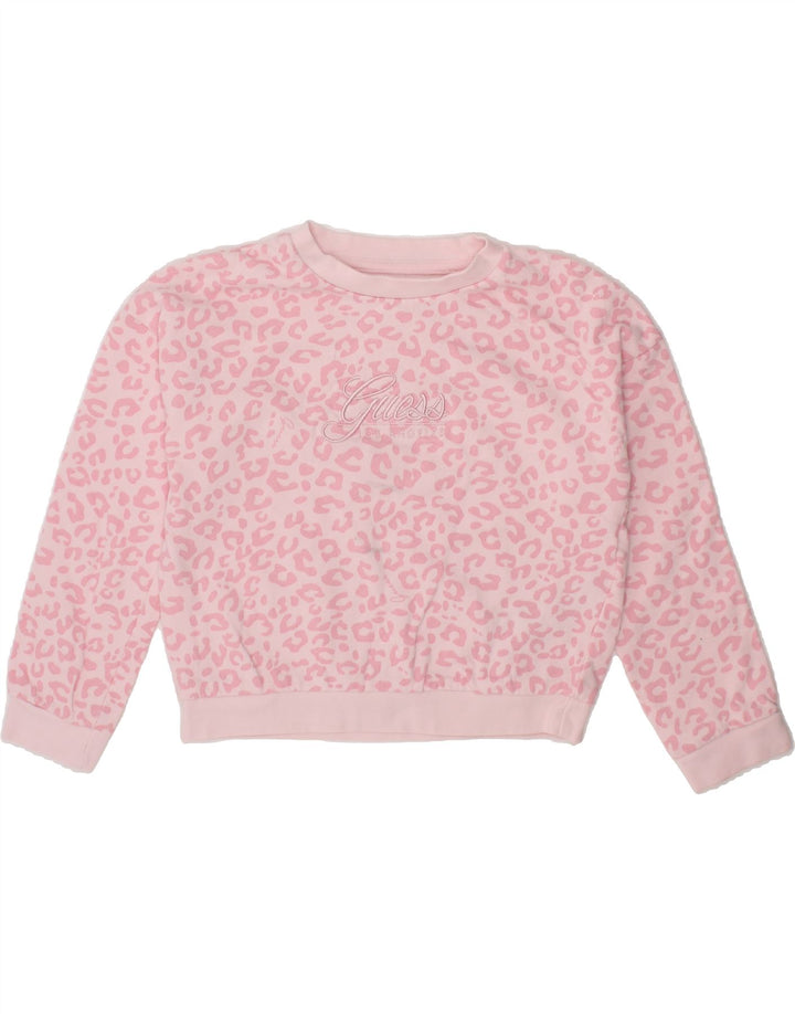 GUESS Girls Abstract Pattern Graphic Sweatshirt Jumper 3-4 Years Pink Vintage Guess and Second-Hand Guess from Messina Hembry 