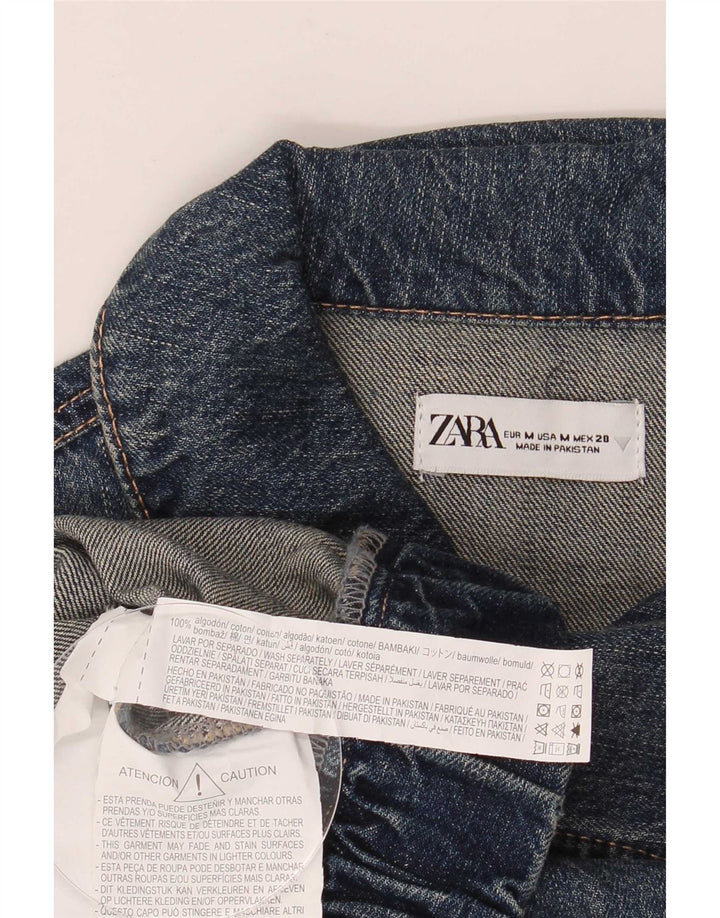 Damska kurtka dżinsowa Zara Oversize UK 14, średnia niebieska, bawełniana