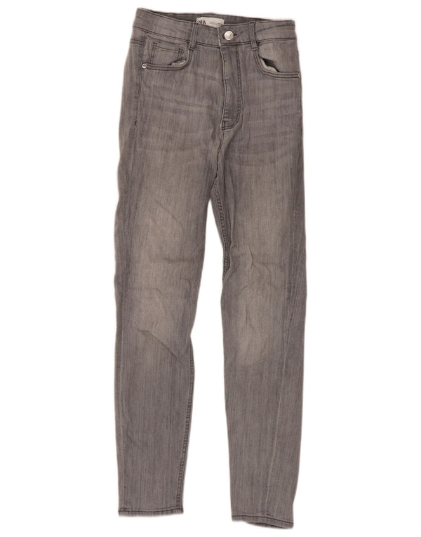 Damskie jeansy skinny Zara EU 38 Small W28 L26 Szara bawełna
