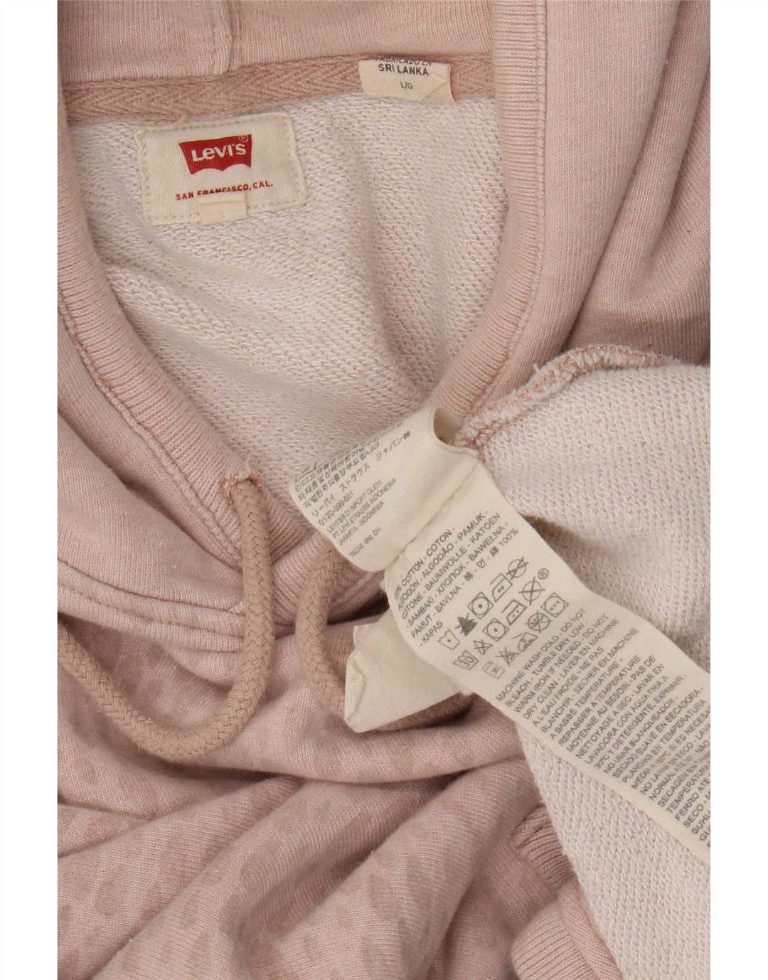 Męski sweter z kapturem Levi's, duży, różowy, bawełniany w cętki