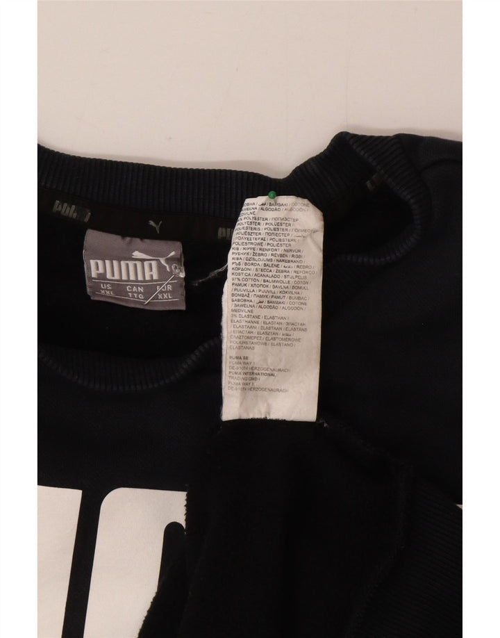 Męska bluza z grafiką Puma, sweter 2XL, czarna bawełna