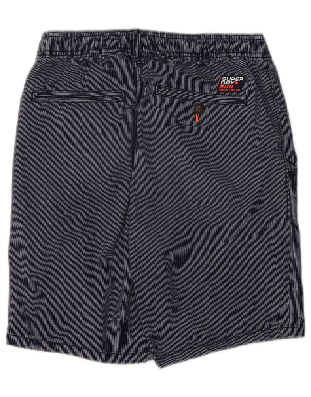 Męskie spodenki Chino SUPERDRY W30 Średni granatowy, bawełniany w prążki