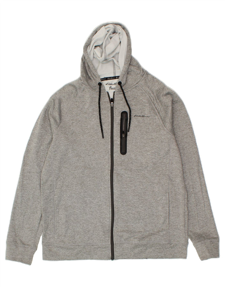 EDDIE BAUER Mens Zip Hoodie Sweater Medium Grey Polyester Vintage Eddie Bauer and Second-Hand Eddie Bauer from Messina Hembry 