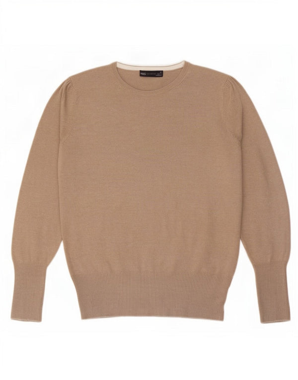 Sweter damski Marks & Spencer z dekoltem w łódkę, UK 12, średni beż, wiskoza