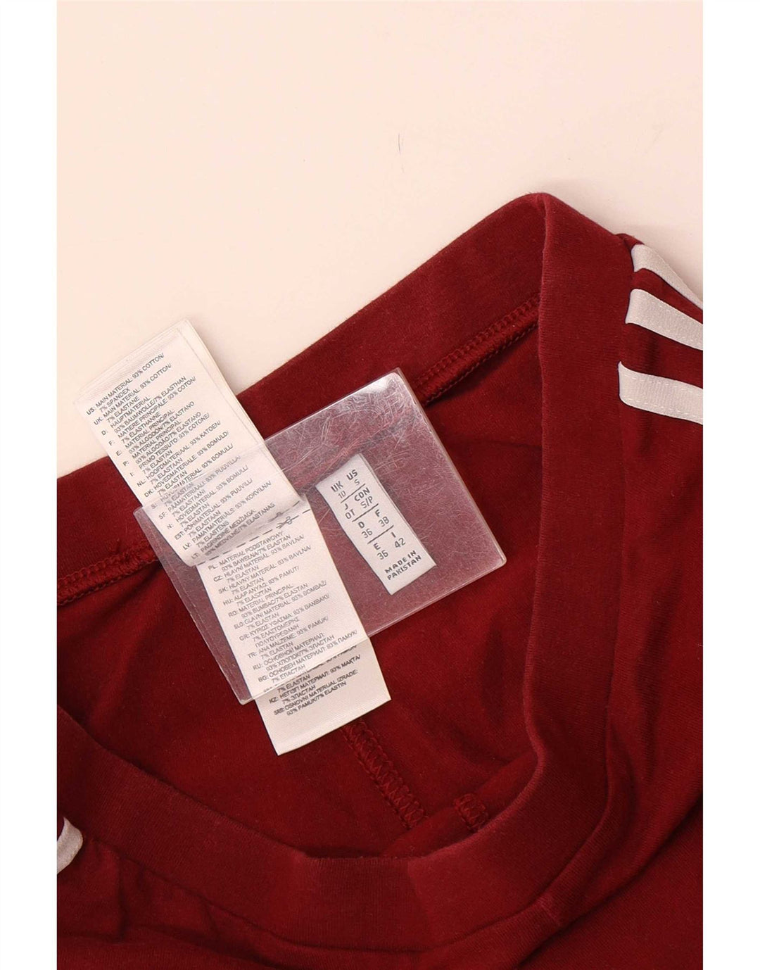 Legginsy Damskie Adidas UK 10 Małe Bordowe Bawełniane