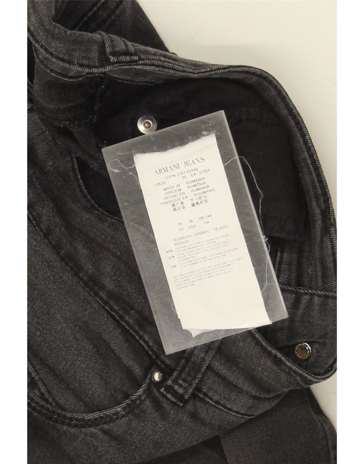 ARMANI Womens Slim Jeans W29 L30 Black Cotton