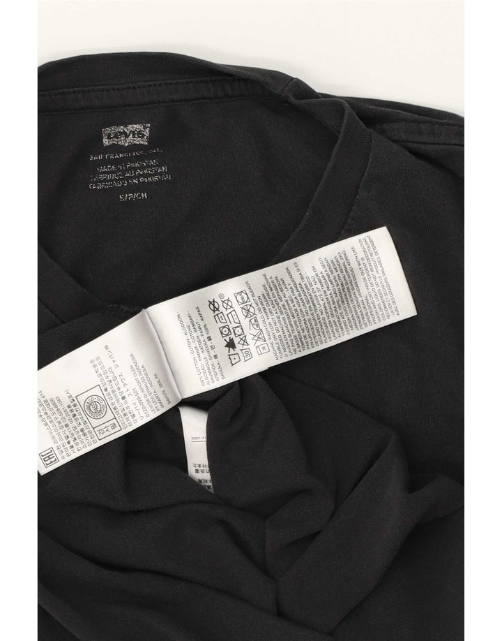 Męski T-shirt z grafiką Levi's, mały, czarny, bawełniany