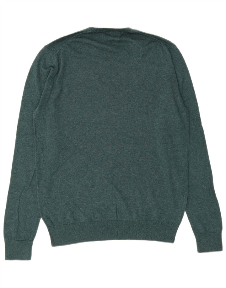 Męski sweter Zara z okrągłym dekoltem, średni zielony jedwab