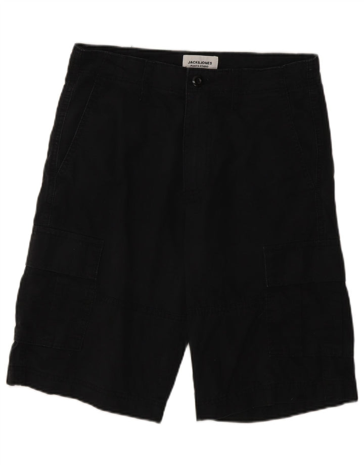 Męskie spodenki cargo Jack & Jones XS W26, czarne, bawełniane